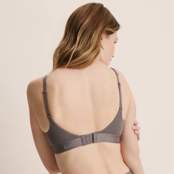 Knix Logo Rib Modal Bralette Super Soft Light Support Size XS Grey - Picture 2 of 13